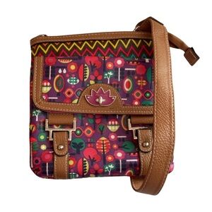 Lily Bloom Crossbody Purse Women’s Small Flap Pocket Zip Colorful Pattern